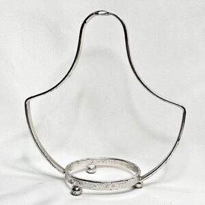 Vintage Holder Stand Cradle Barware Italian Silverplate Metal Retro 50s 60s MCM